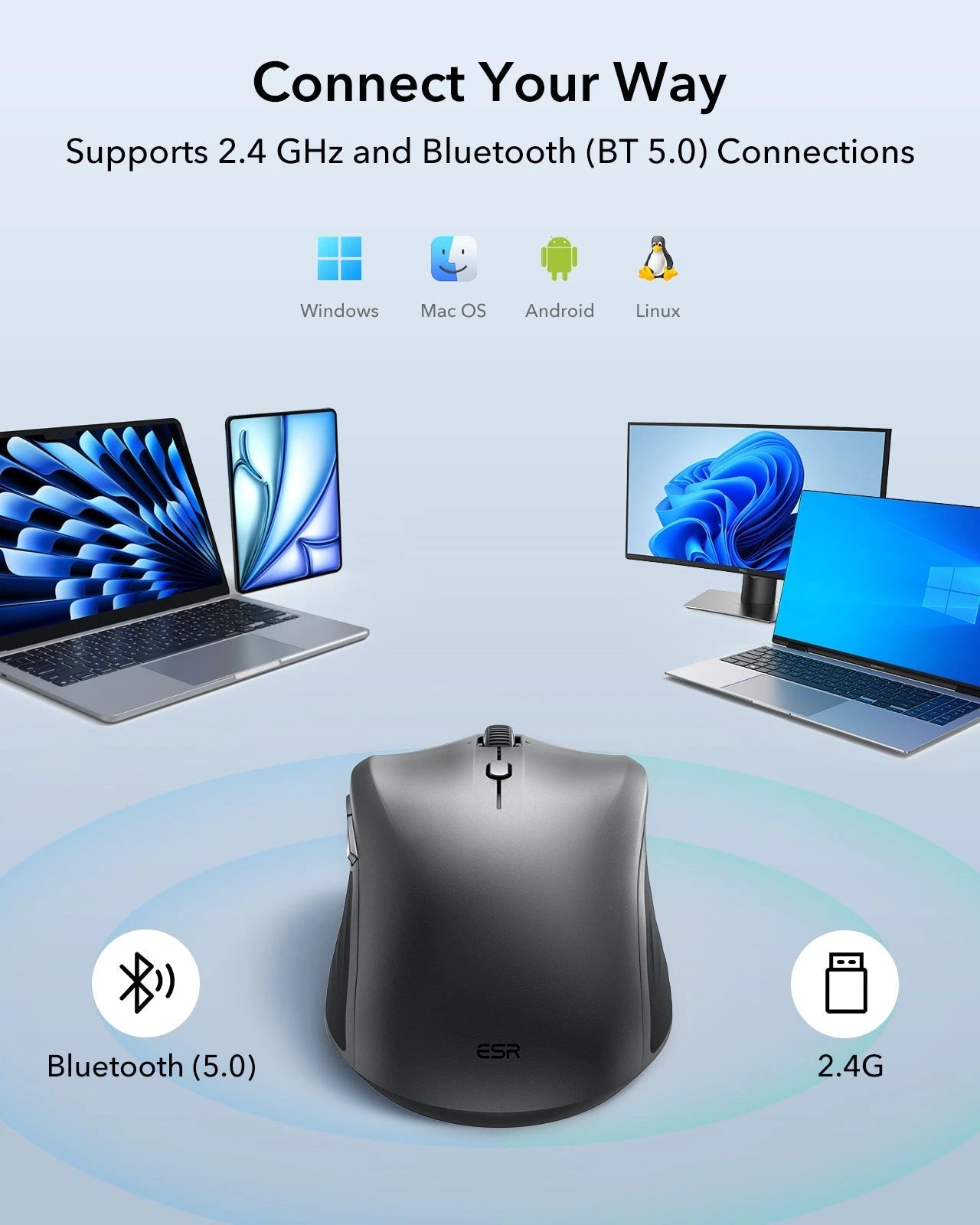 ESR MagMouse™ Wireless Mouse - Gray ESR ESR