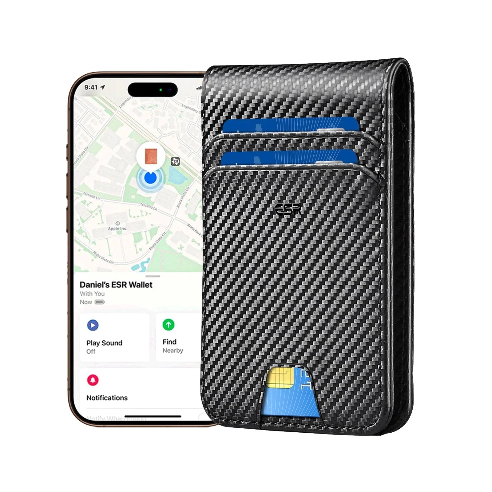 Geo Card Holder - Black Carbon Fiber ESR ESR