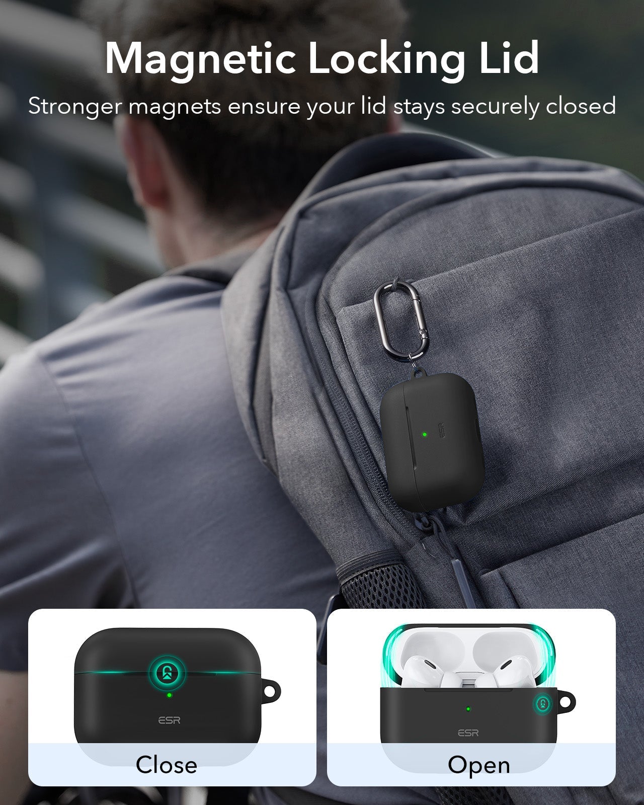 AirPods Pro (2023/2022/2019) Cloud Soft Case (HaloLock) - Black ESR ESR