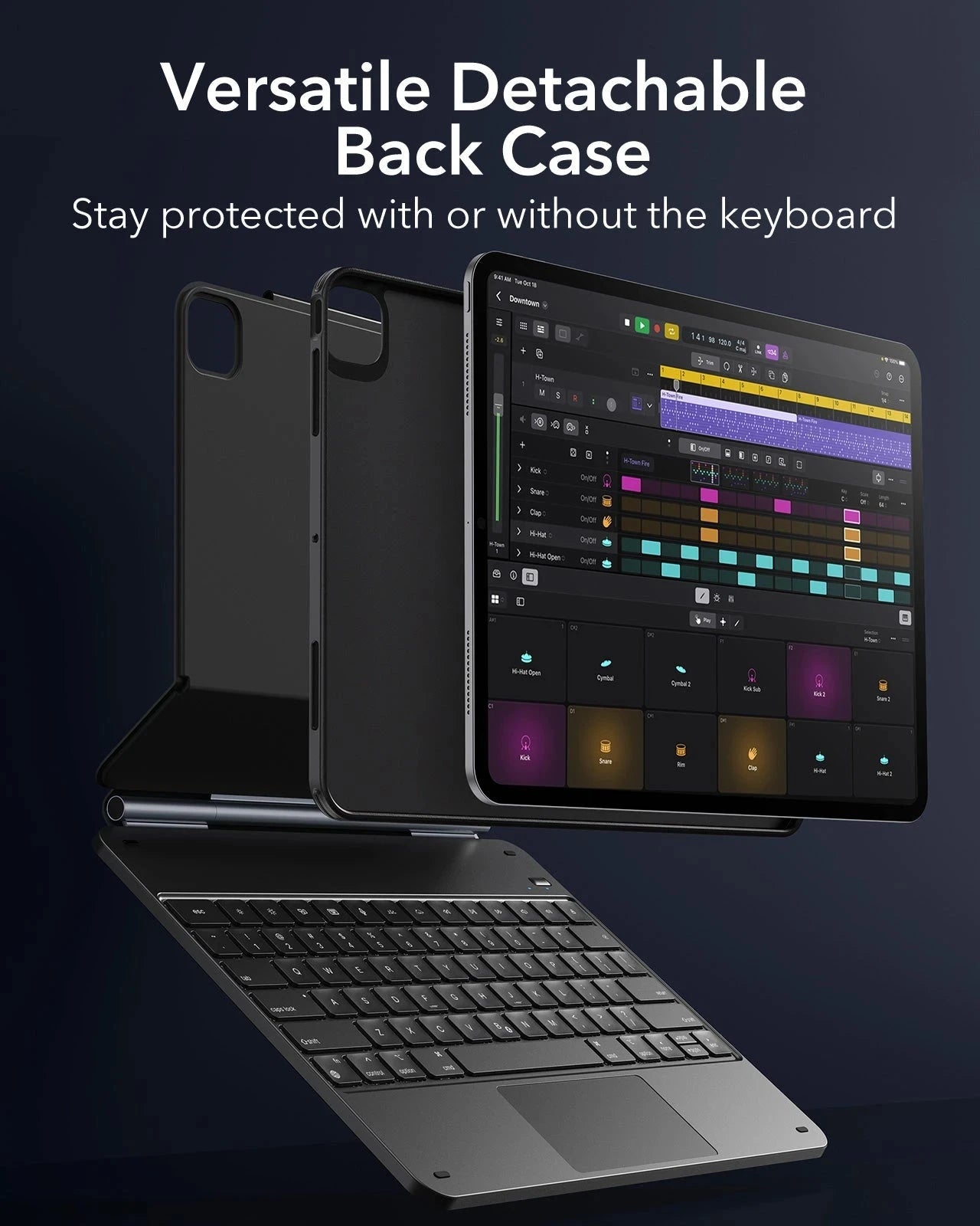 KF3 iPad Pro 13 inch(M4) (2024) Rebound Magnetic Keyboard Case 360