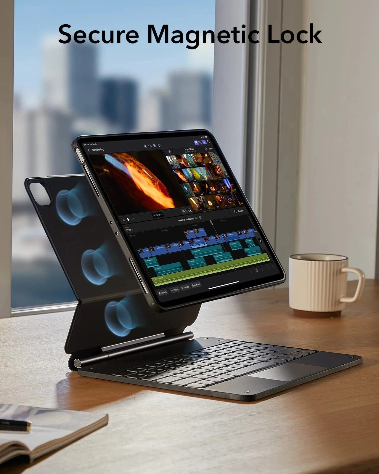 KF6 iPad Pro 13 inch(M4) (2024) Rebound Magnetic Keyboard Case 360