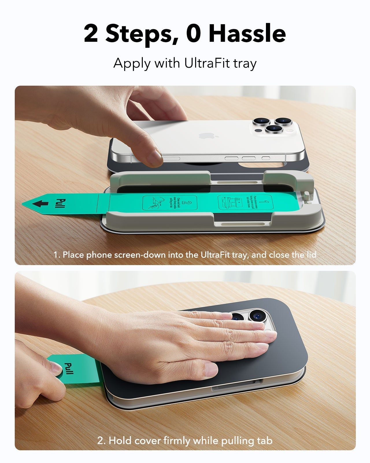 Best Privacy Screen Protector for iPhone 16 Pro Max ESR apply with ultrafit tray