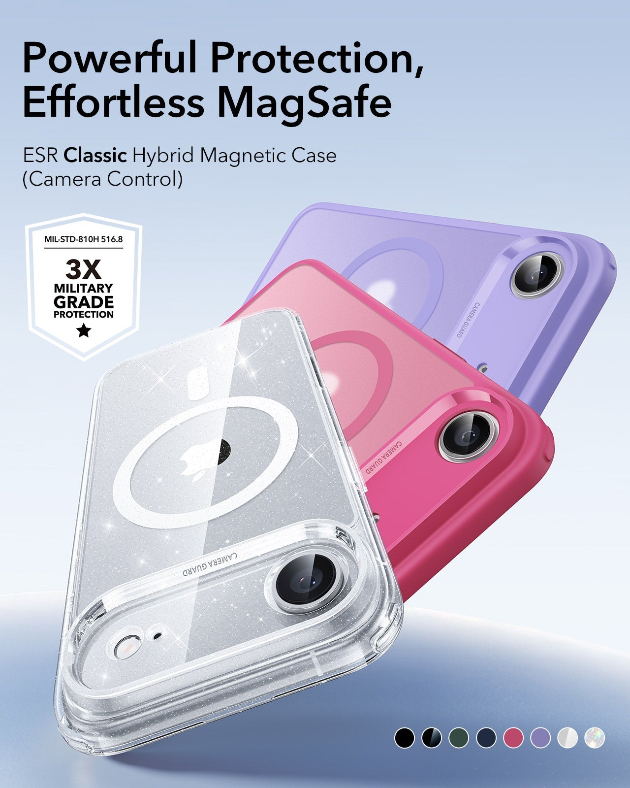 ESR iPhone 17 Air Magsafe Case with Camera Control Frosted Purple