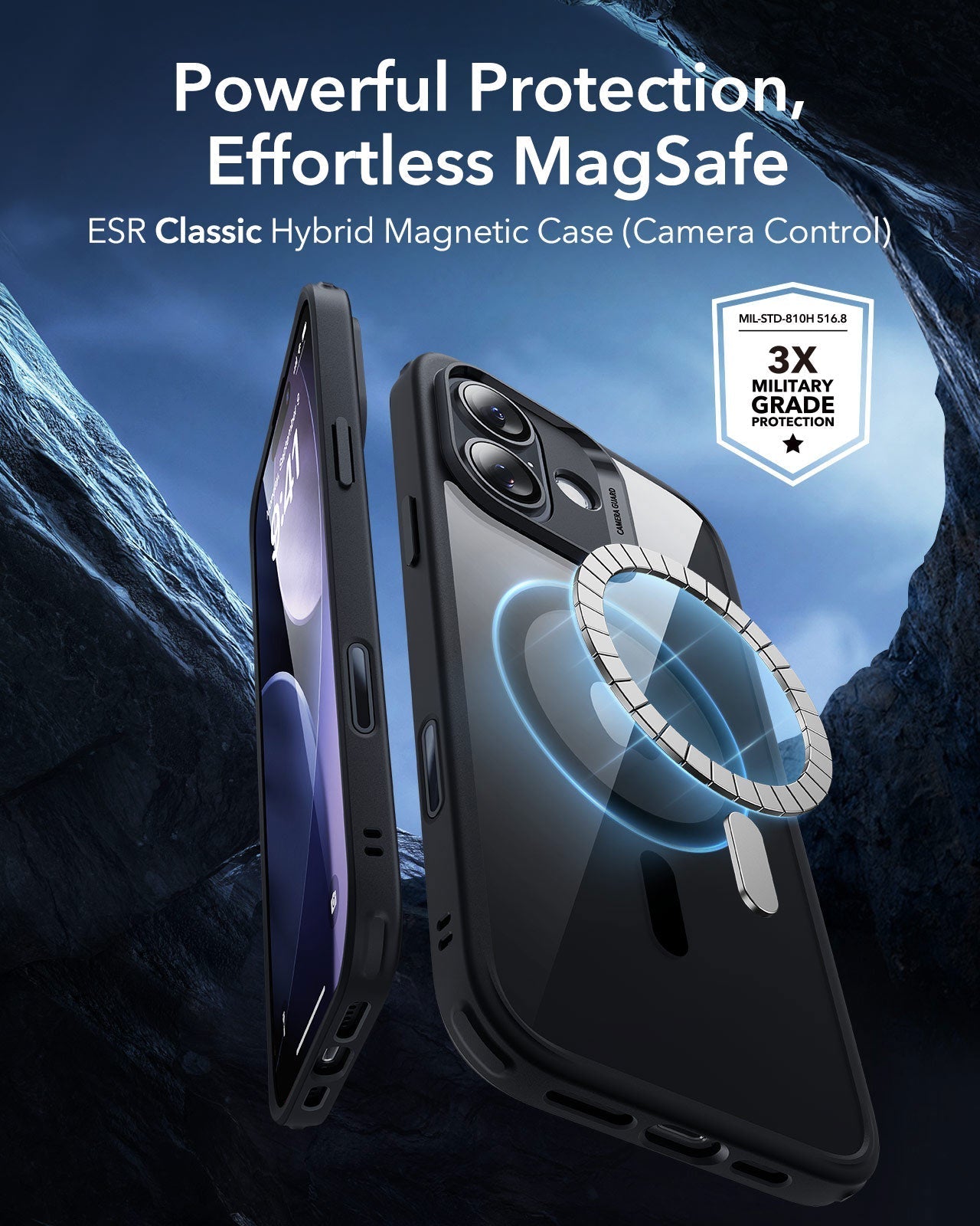 ESR iPhone 17 Magsafe Case with Camera Control Clear Black