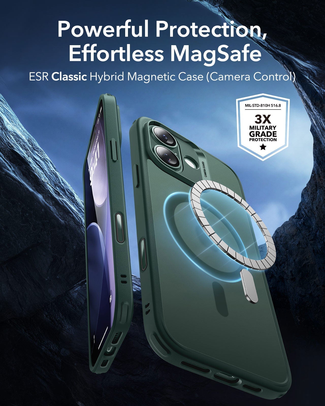 ESR iPhone 17 Magsafe Case with Camera Control Frosted Green