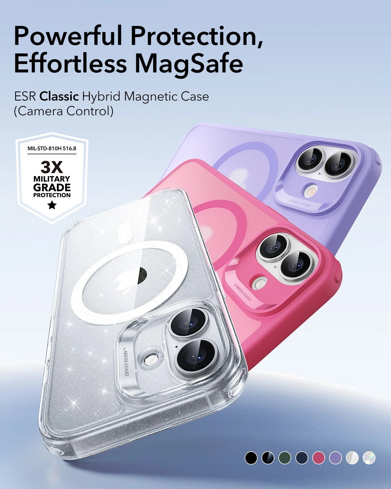 ESR iPhone 17 Magsafe Case with Camera Control Frosted Pink
