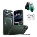 iPhone 17 Pro Classic Hybrid Magsafe Case Stand and Screen Protector Frosted Green