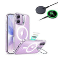 iPhone 17 Magsafe Phone Case with Stand and Qi2 Wireless Charger Clear