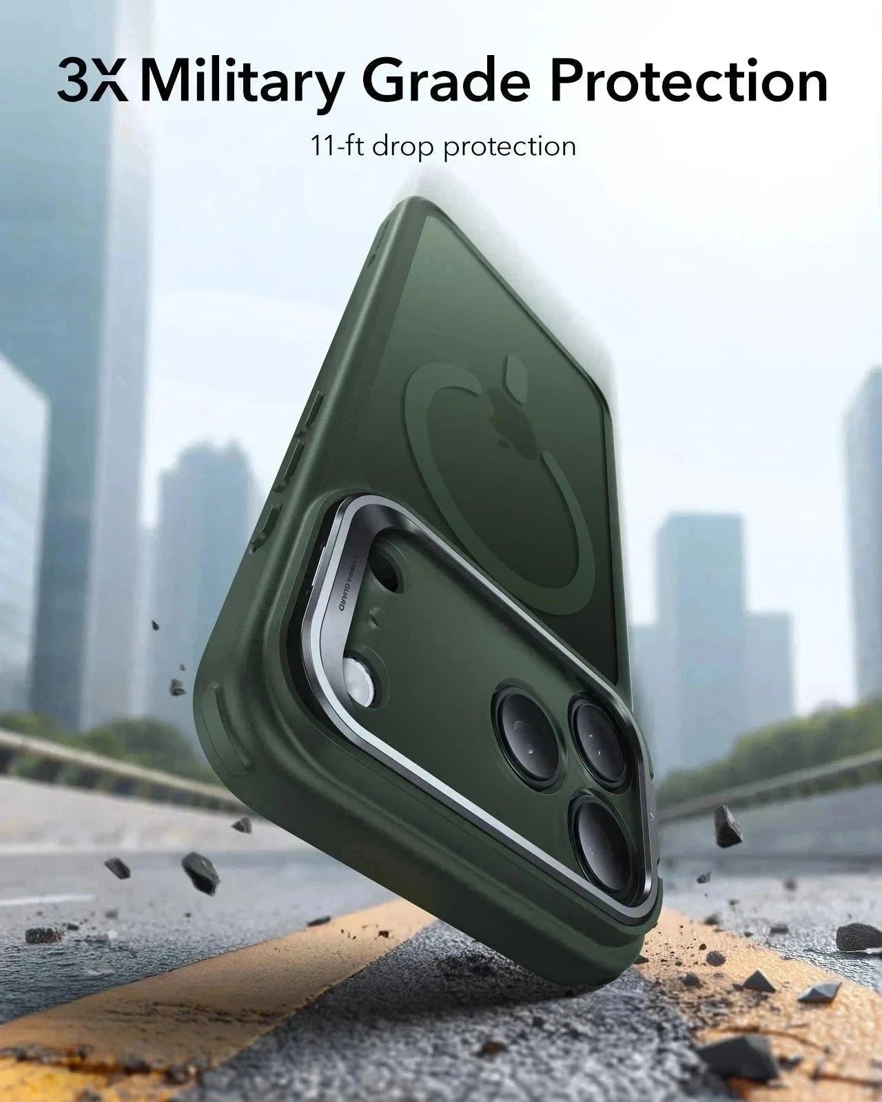 ESR iPhone 17 Pro Max Classic Hybrid Magsafe Case with Stand Camera Control Frosted Green Military Grade Protection