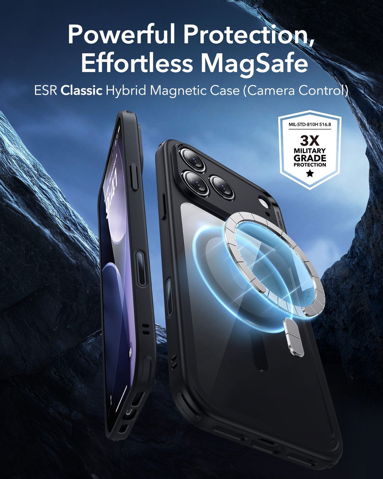 ESR iPhone 17 Pro Max Magsafe Case with Camera Control Clear Black