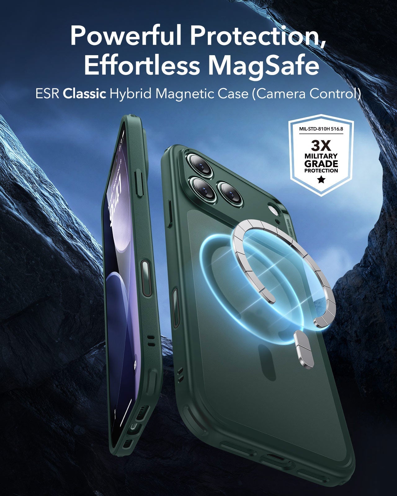 ESR iPhone 17 Pro Max Magsafe Case with Camera Control Frosted Green