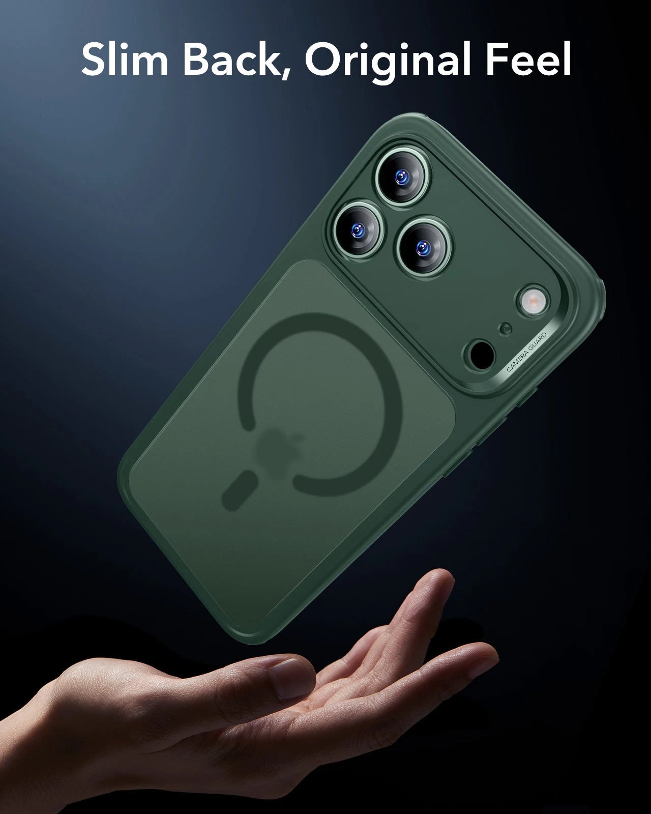 ESR iPhone 17 Pro Max Magsafe Case with Camera Control Frosted Green Slim Back