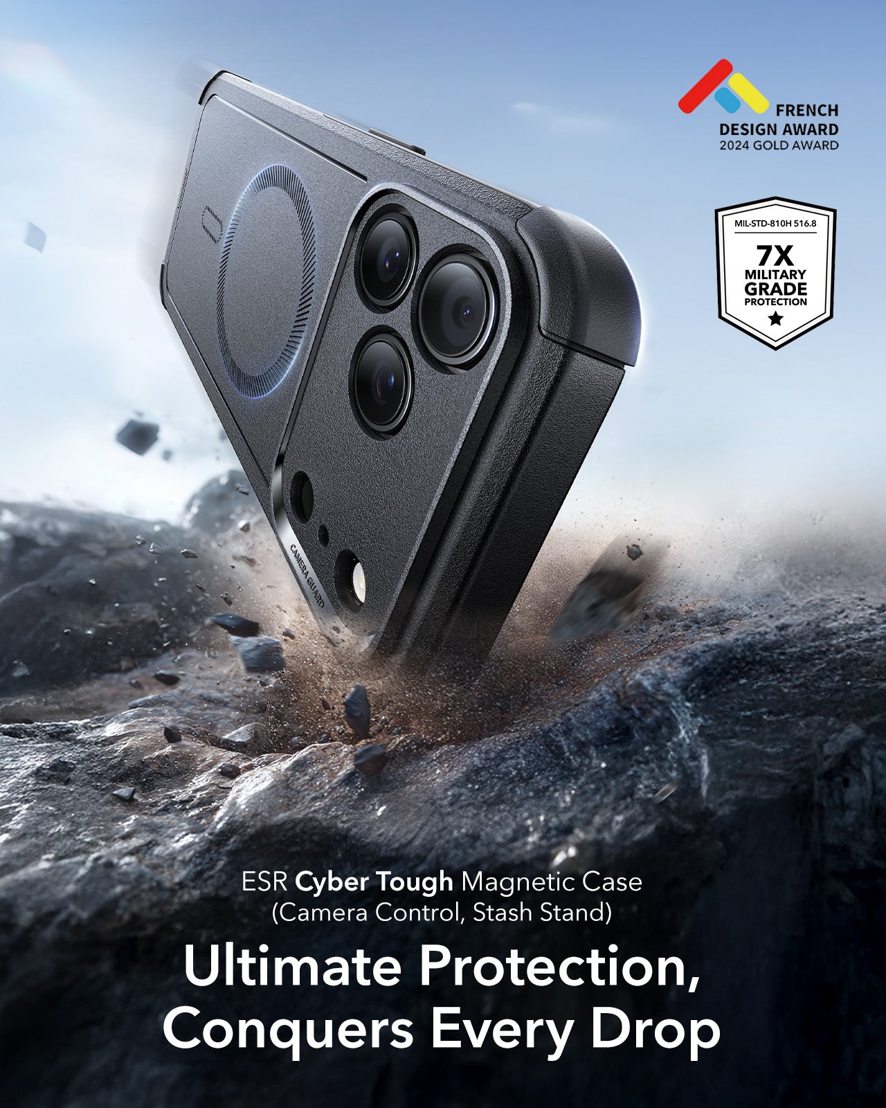 ESR iPhone 17 Pro Max Cyber Tough Magsafe Case with Camera Control Back