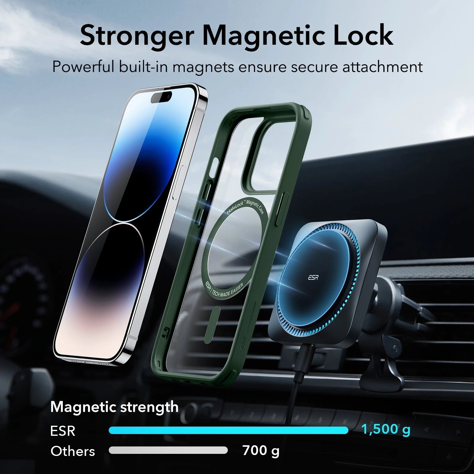 iPhone 14 Pro Classic Hybrid Case (HaloLock) - Clear Green ESR ESR