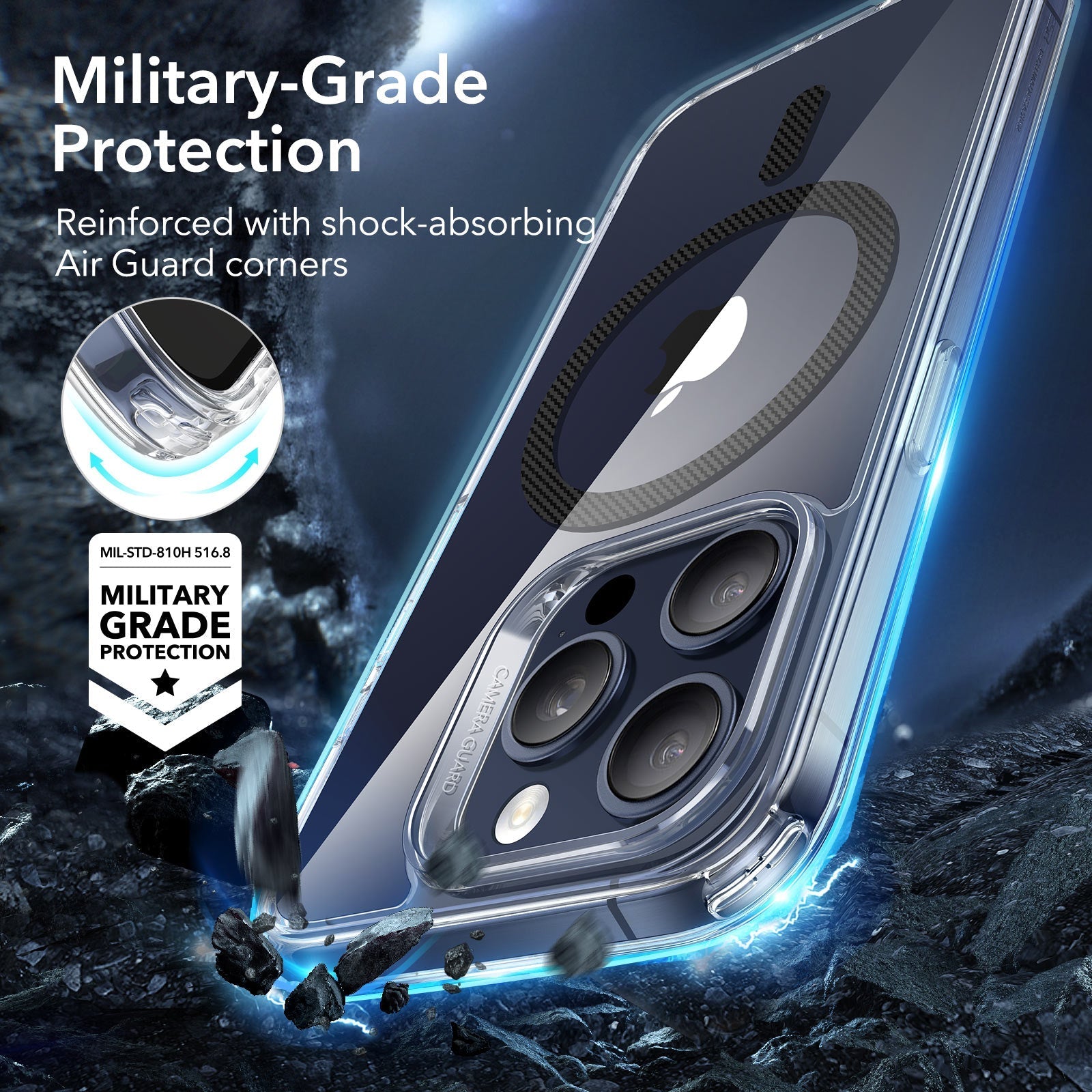 iPhone 15 Pro Classic Hybrid Case (HaloLock) - Carbon Fiber ESR ESR