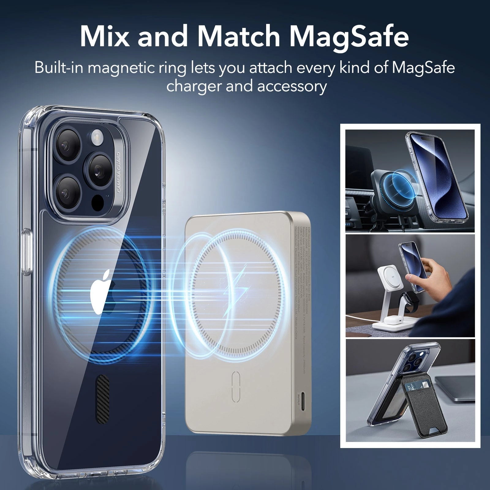iPhone 15 Pro Classic Hybrid Case (HaloLock) - Carbon Fiber ESR ESR