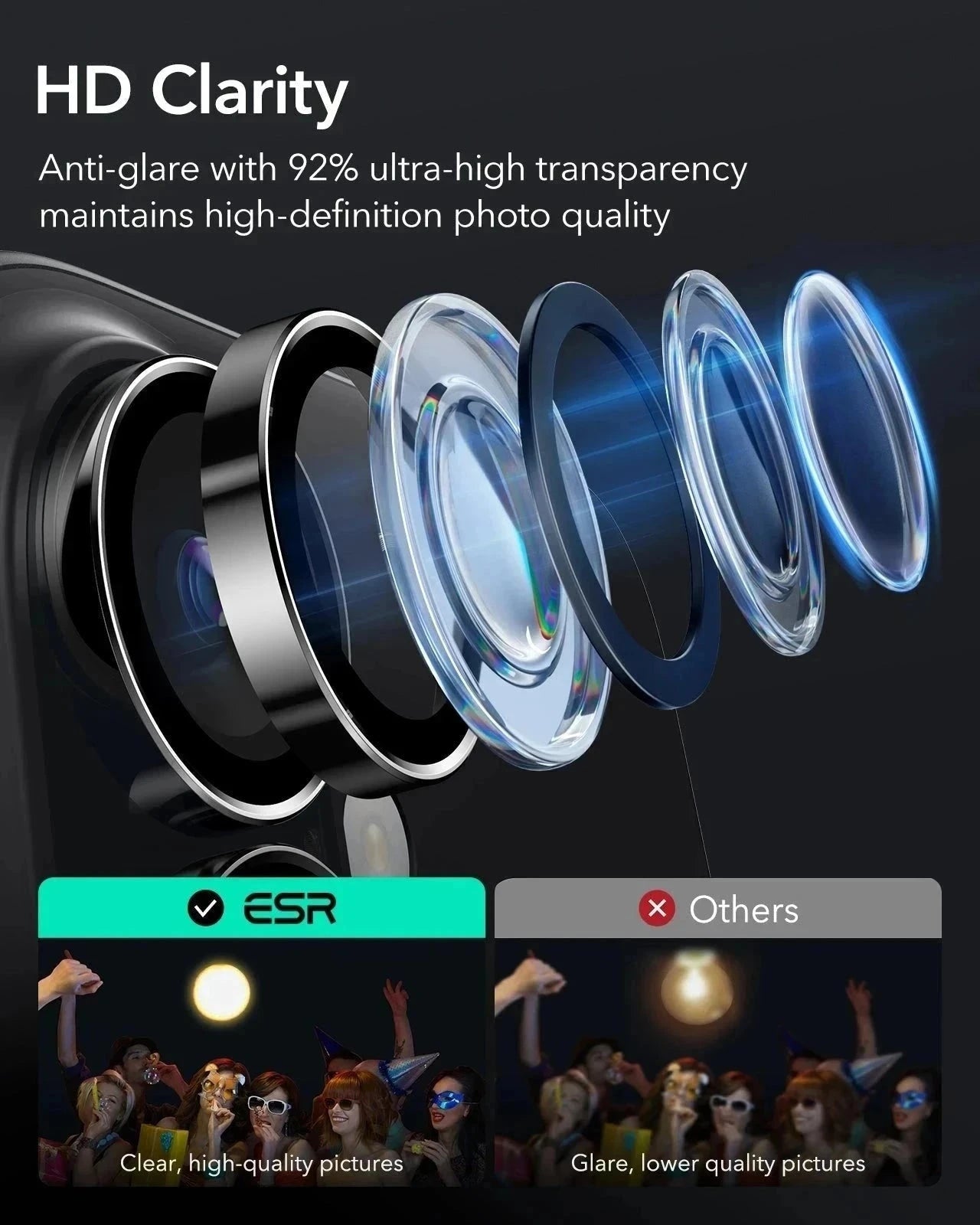 iPhone 16 Plus HaloLock Classic Hybrid Case Protection Bundle (Camera Control, Stash Stand) - Clear ESR ESR