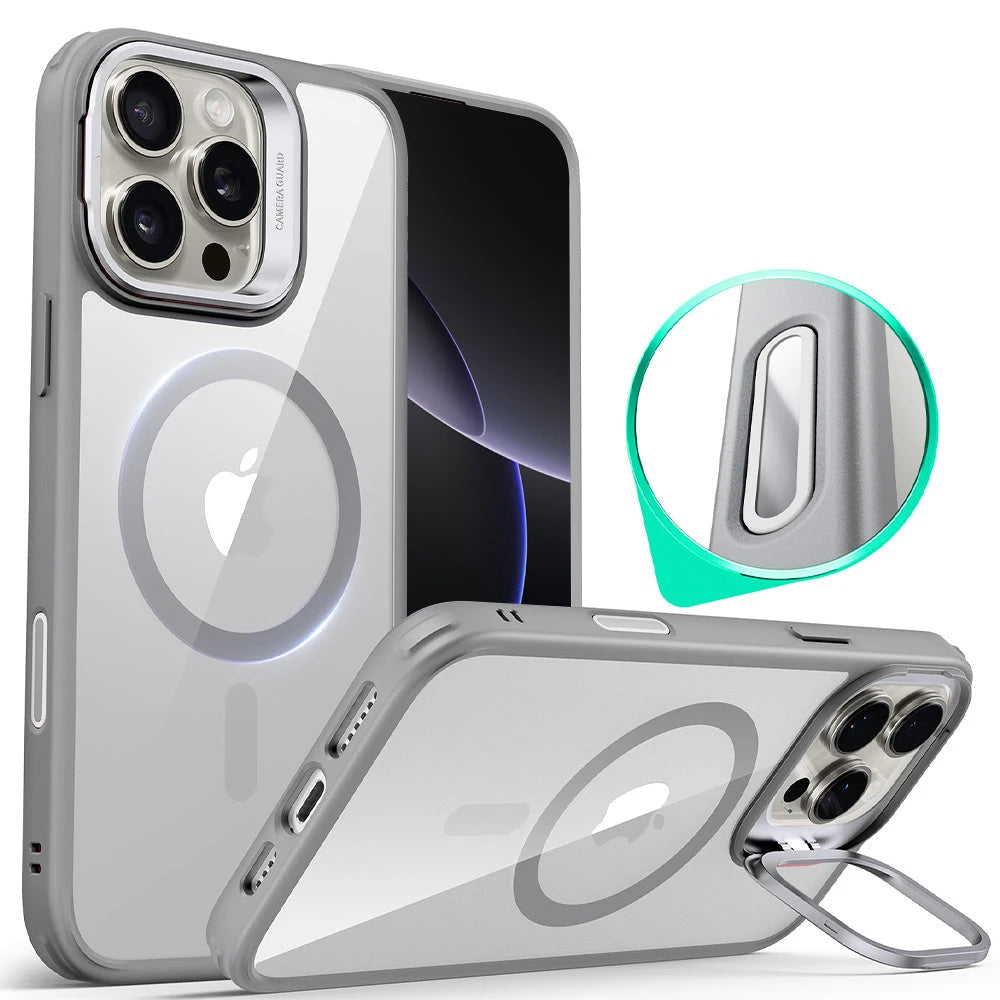 iPhone 16 Pro HaloLock Classic Hybrid Case (Camera Control, Stash Stand) - Clear Grey ESR ESR