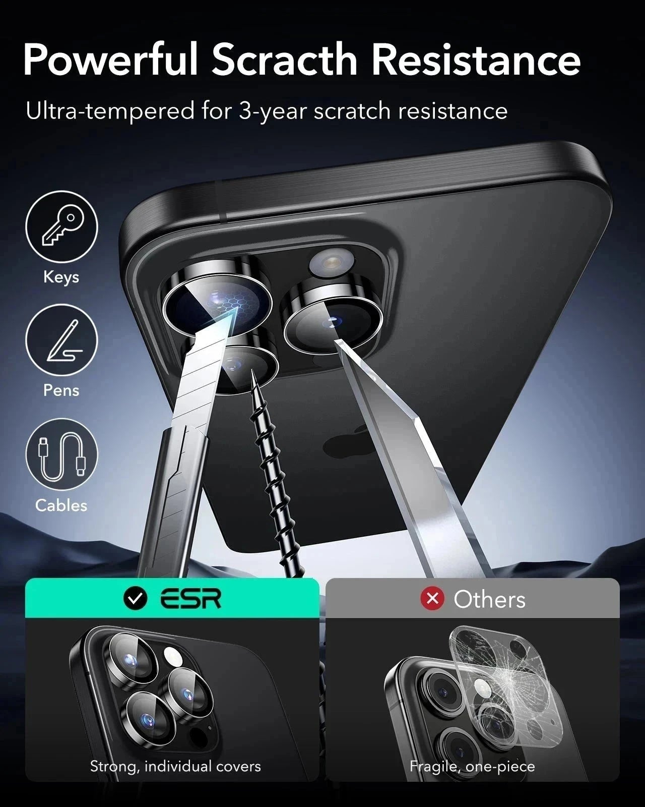 iPhone 16 Pro Classic Hybrid Magnetic Case (Camera Control, Stash Stand) & Privacy Screen Protector Bundle - Clear ESR ESR