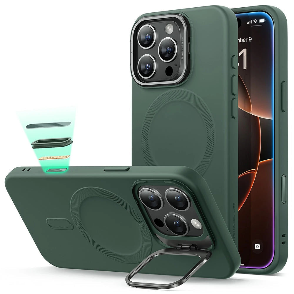 iPhone 16 Pro Cloud Soft Magnetic Case (Camera Control, Stash Stand) - Green ESR ESR