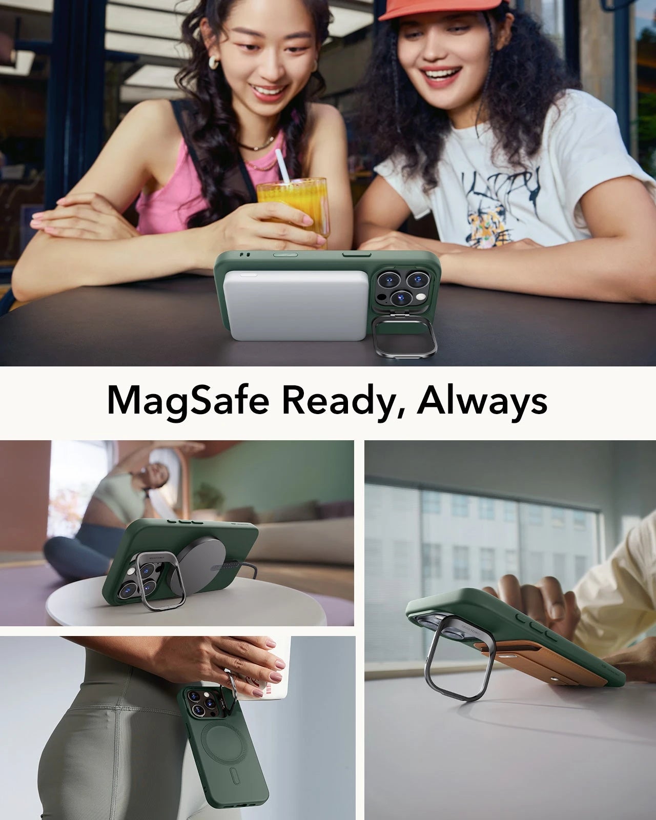 iPhone 16 Pro Cloud Soft Magnetic Case (Camera Control, Stash Stand) - Green ESR ESR