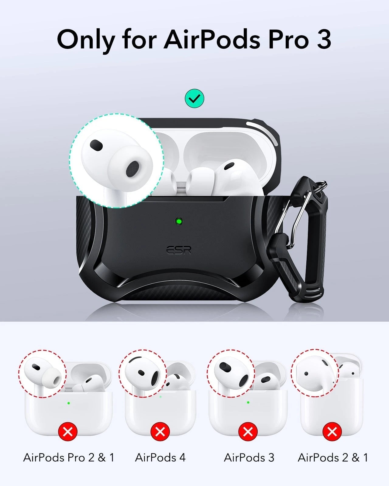 25W CryoBoost Foldable 3-in-1 Magnetic Charger & AirPods Pro 3 Cyber Tough Case Bundle – EU Plug-Black ESR ESR