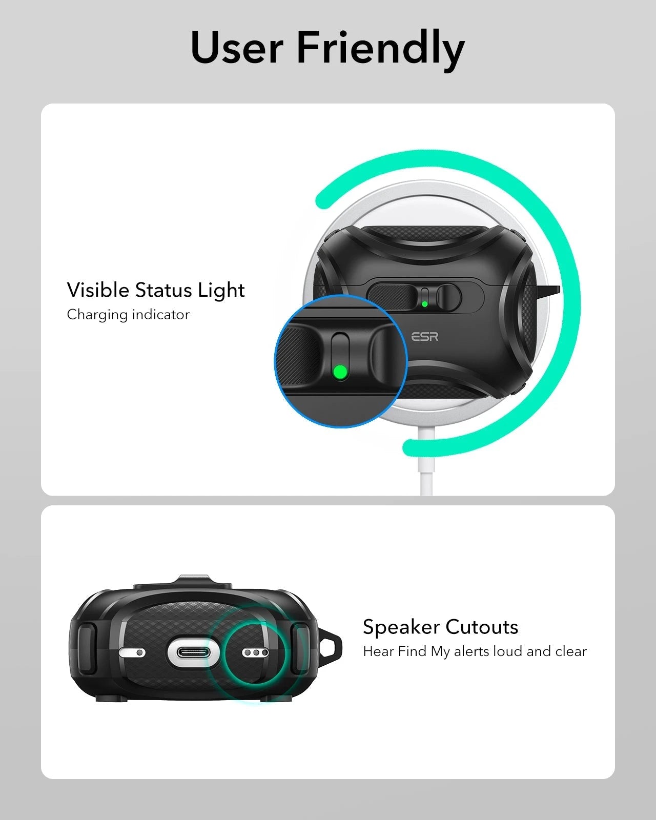 25W CryoBoost Foldable 3-in-1 Magnetic Charger and AirPods Pro 3 Cyber FlickLock Case Bundle– EU Plug-Black ESR ESR