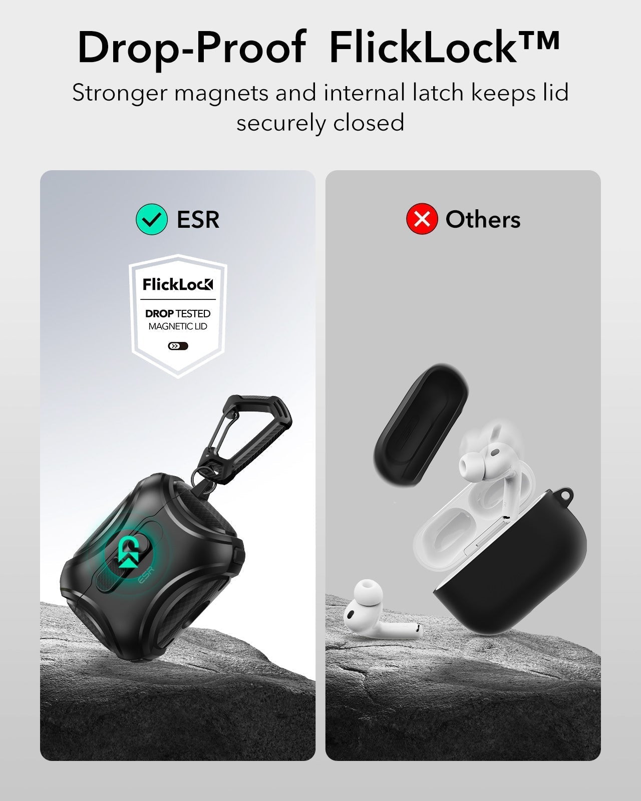 25W CryoBoost Foldable 3-in-1 Magnetic Charger and AirPods Pro 3 Cyber FlickLock Case Bundle– EU Plug-Black ESR ESR