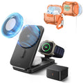 25W CryoBoost Foldable 3-in-1 Magnetic Charger and AirPods Pro 3 Cyber FlickLock Case Bundle– EU Plug-Black&Orange