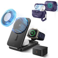 25W CryoBoost Foldable 3-in-1 Magnetic Charger and AirPods Pro 3 Cyber FlickLock Case Bundle– EU Plug-Black&Purple