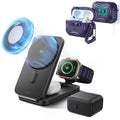 25W CryoBoost Foldable 3-in-1 Magnetic Charger and AirPods Pro 3 Cyber FlickLock Case Bundle– US Plug-Black&Purple