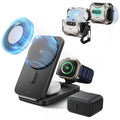 25W CryoBoost Foldable 3-in-1 Magnetic Charger and AirPods Pro 3 Cyber FlickLock Case Bundle– US Plug-Black&Titanium