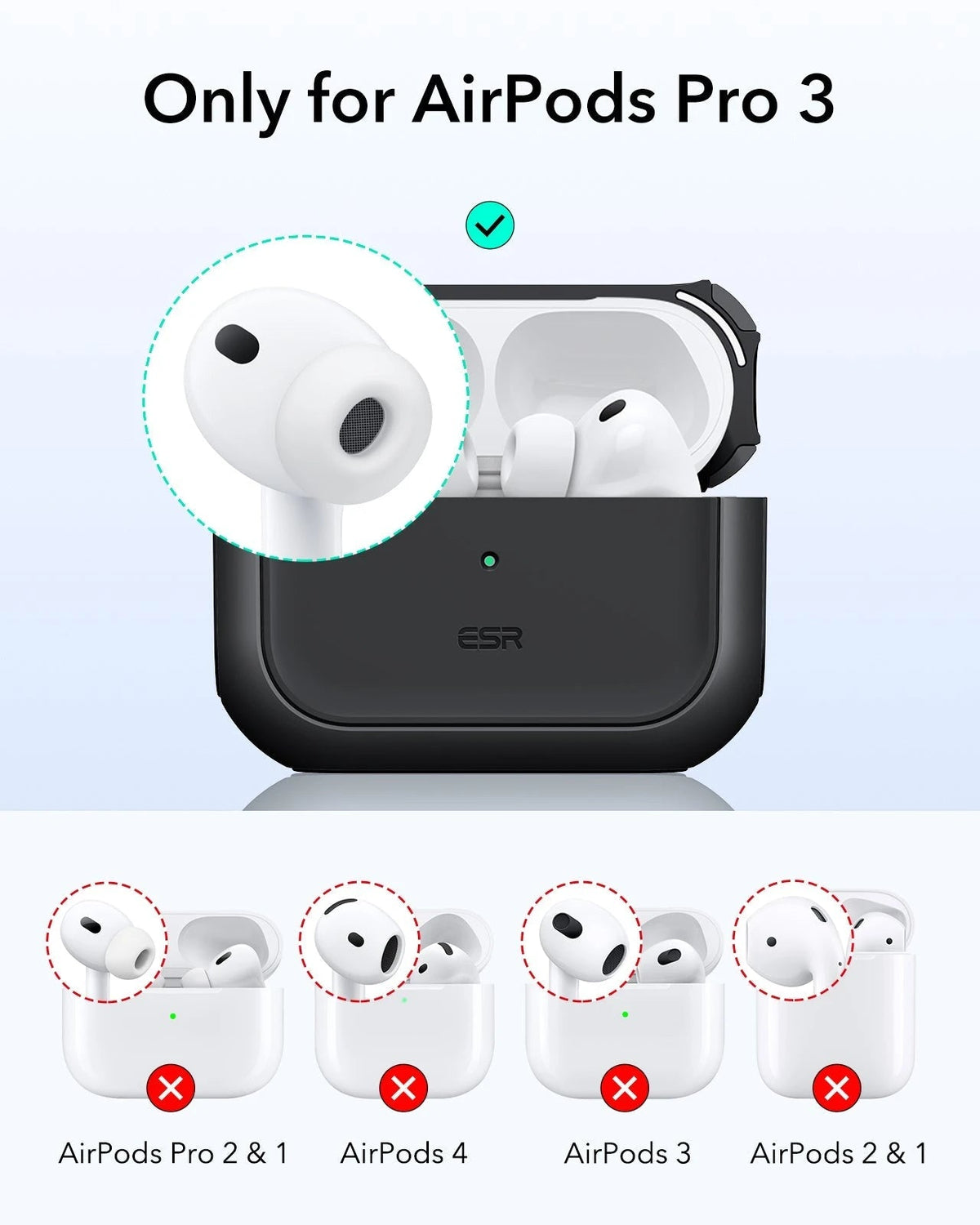 25W CryoBoost Foldable 3-in-1 Magnetic Charger and AirPods Pro 3 Orbit Hybrid Case Bundle – EU Plug-Black ESR ESR