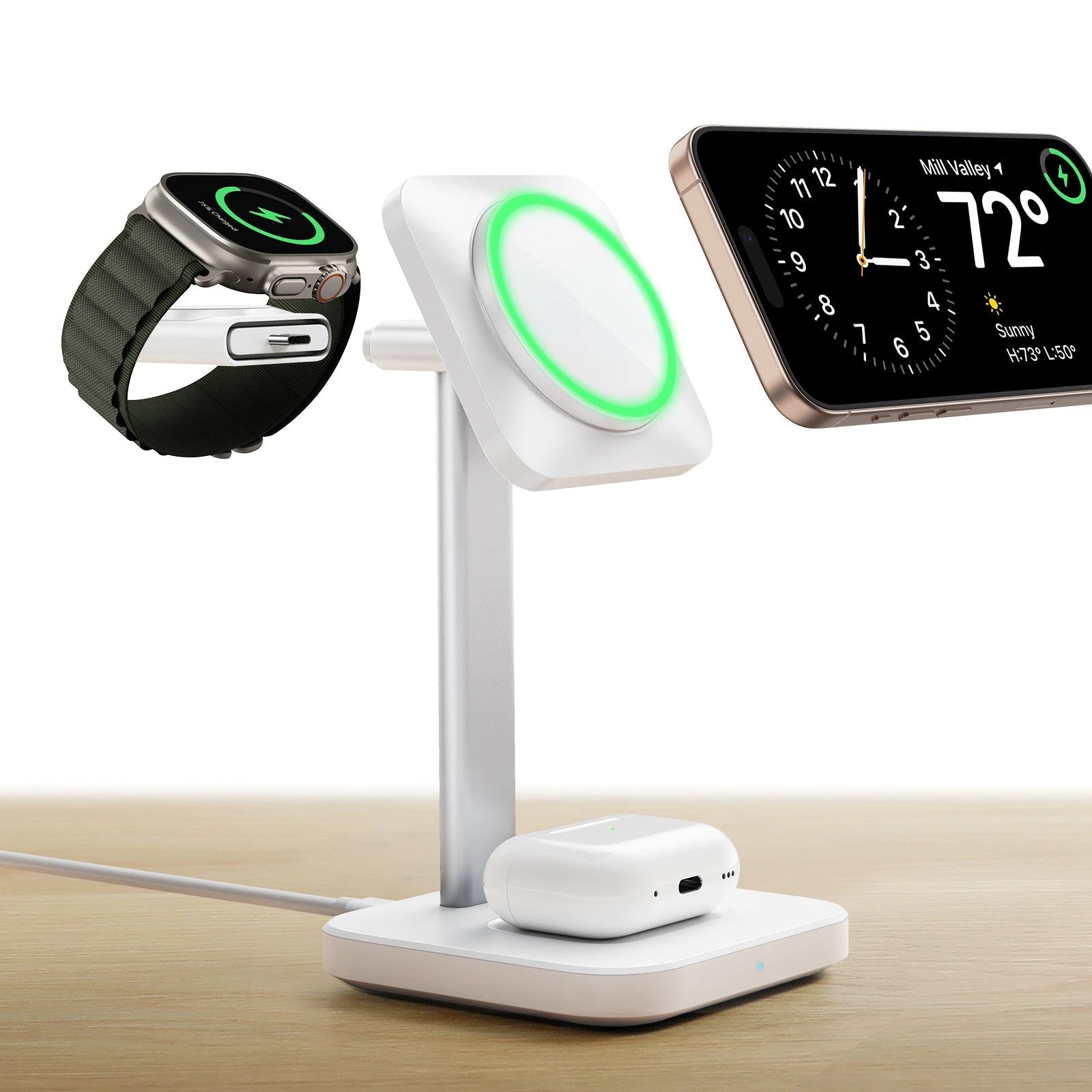 3-in-1 Magnetic Charging Station (15W) - White - UK PLUG ESR ESR