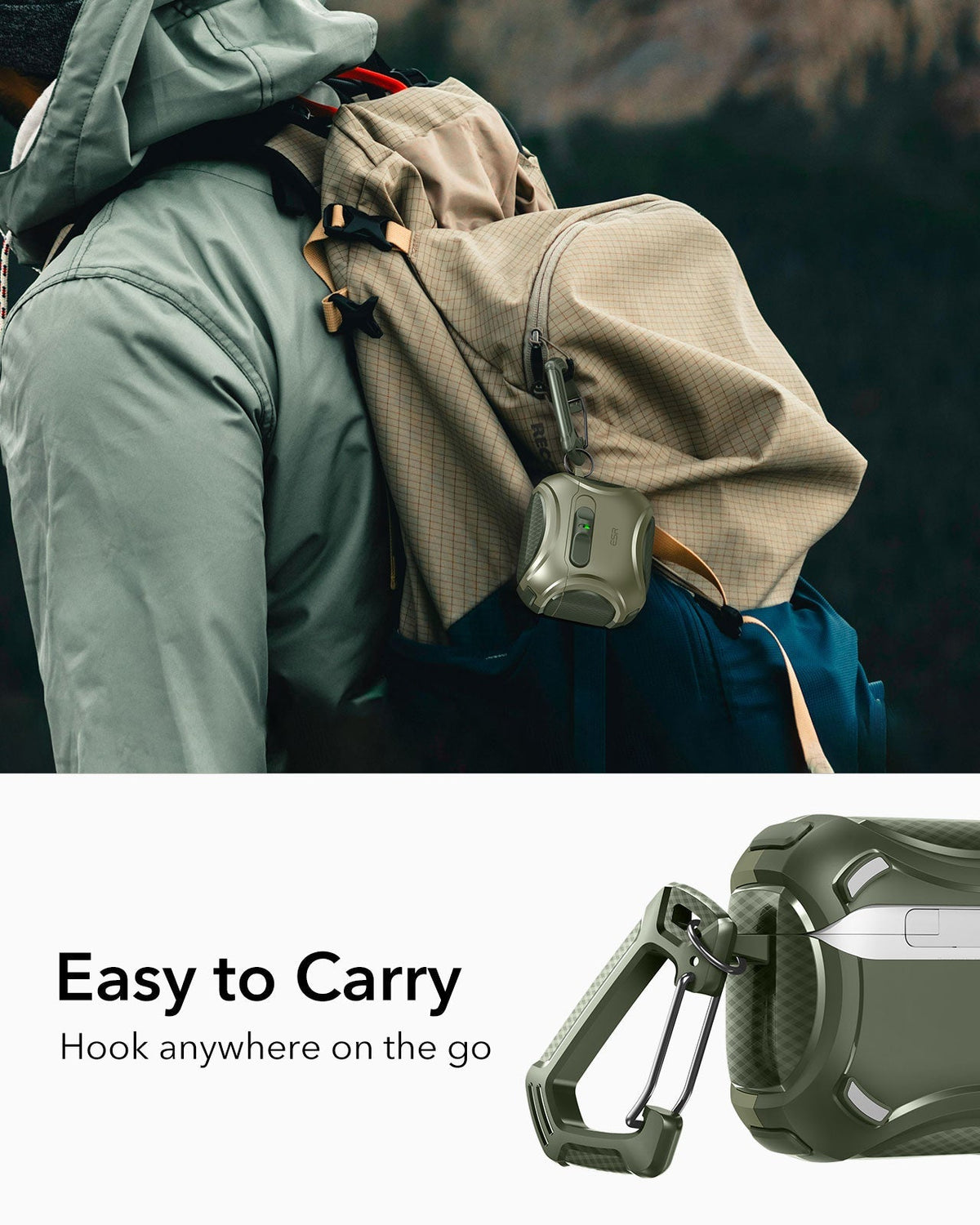 AirPods 5 Cyber FlickLock Magnetic Case - Army Green ESR ESR