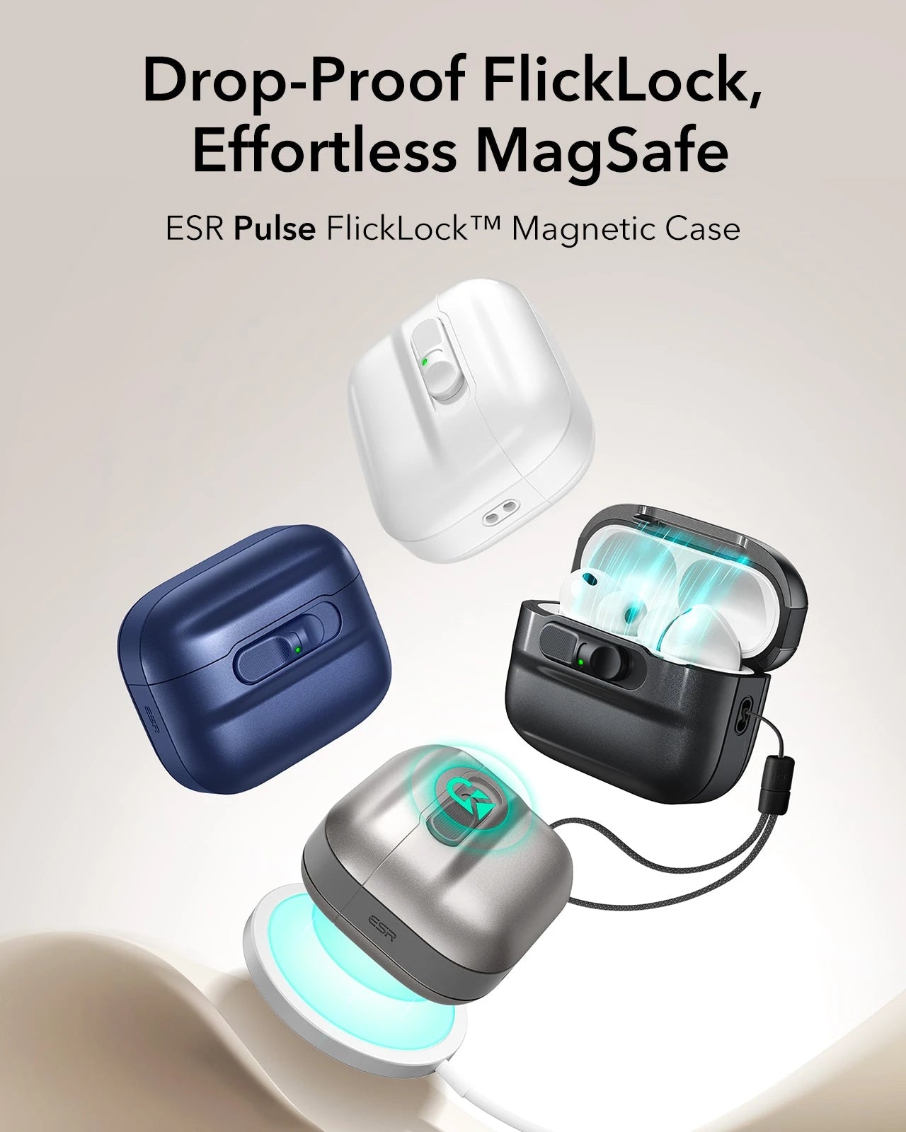 AirPods Pro 3 Pulse FlickLock Charging Case Cover Black ESR