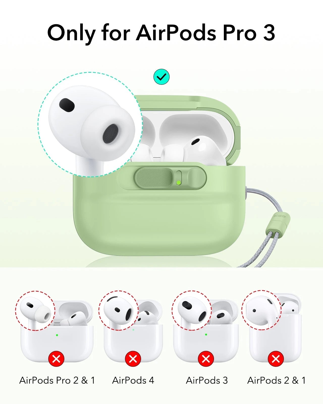 AirPods Pro 3 Pulse FlickLock Magnetic Case - Light Green ESR ESR