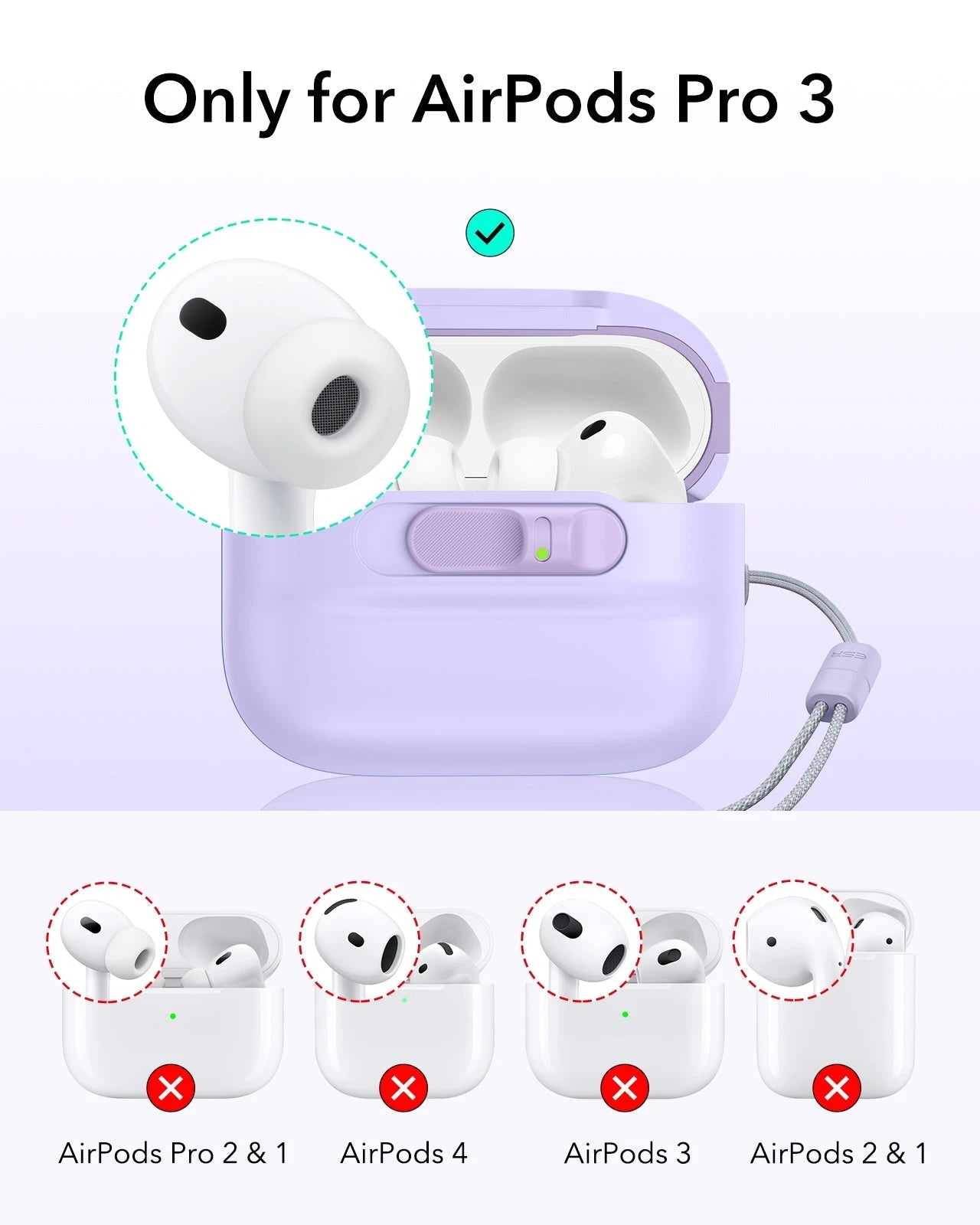AirPods Pro 3 Pulse FlickLock Magnetic Case - Purple ESR ESR