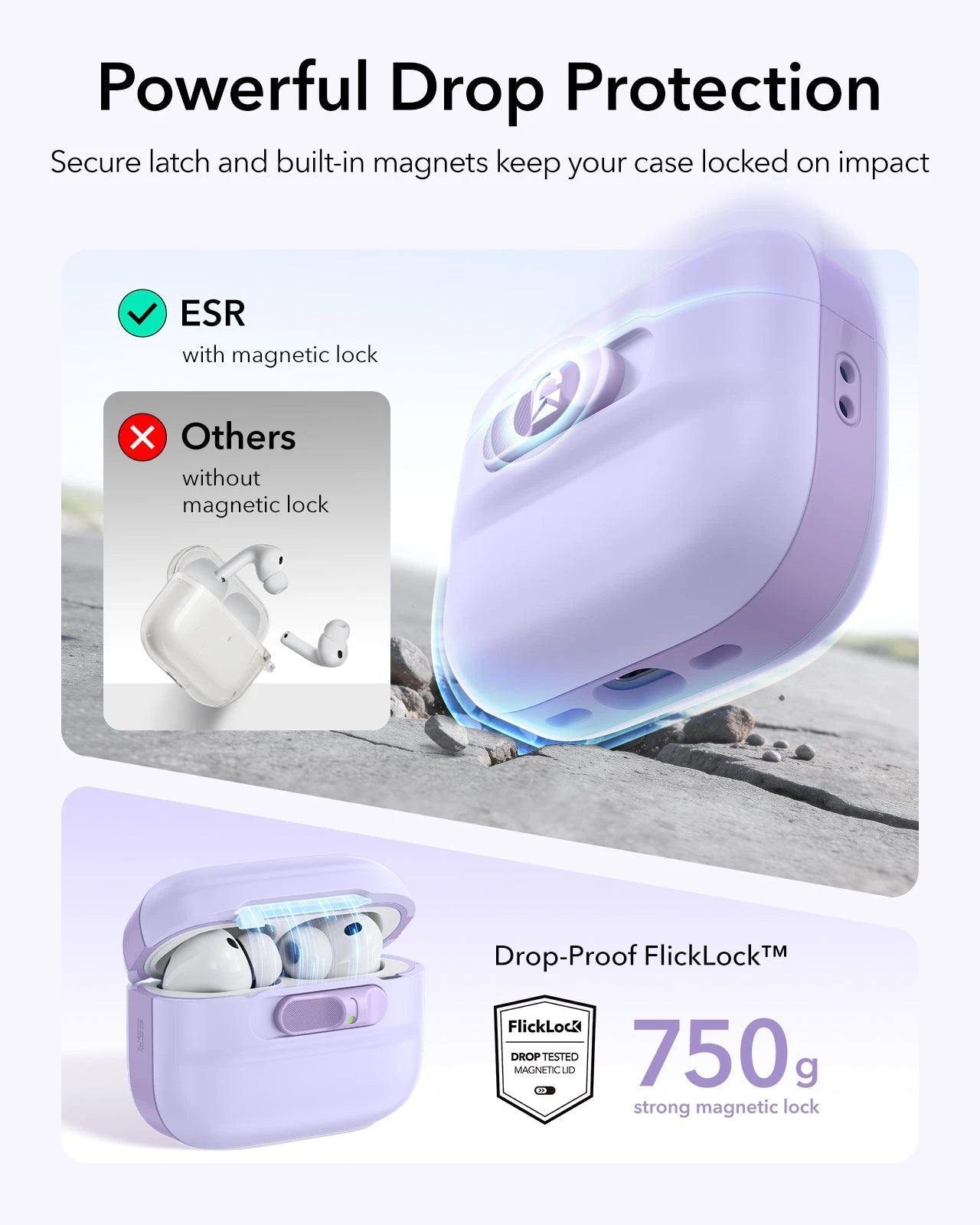 AirPods Pro 3 Pulse FlickLock Magnetic Case - Purple ESR ESR