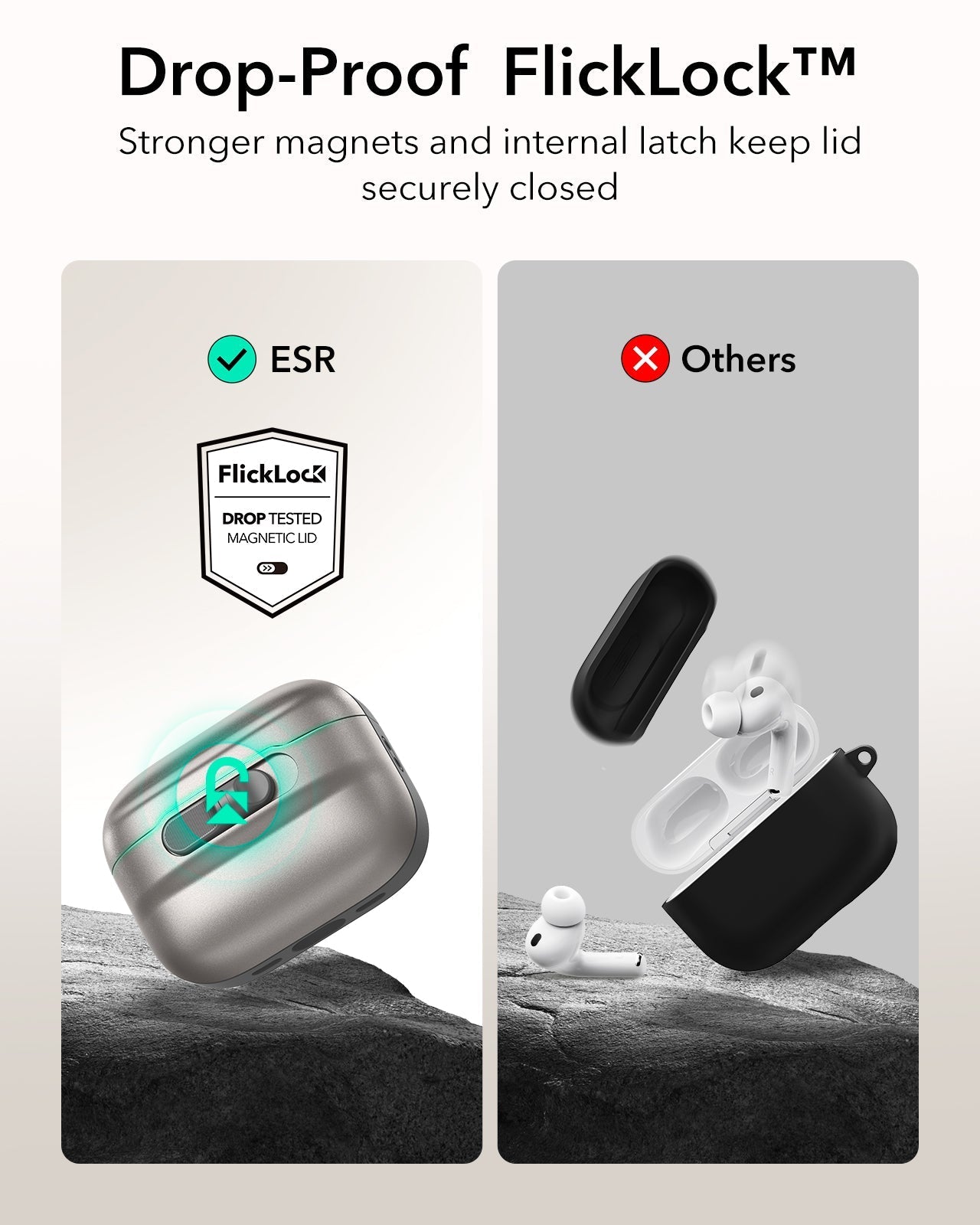 AirPods Pro 3 Pulse FlickLock Charging Case Cover Titanium Drop Proof Flicklock