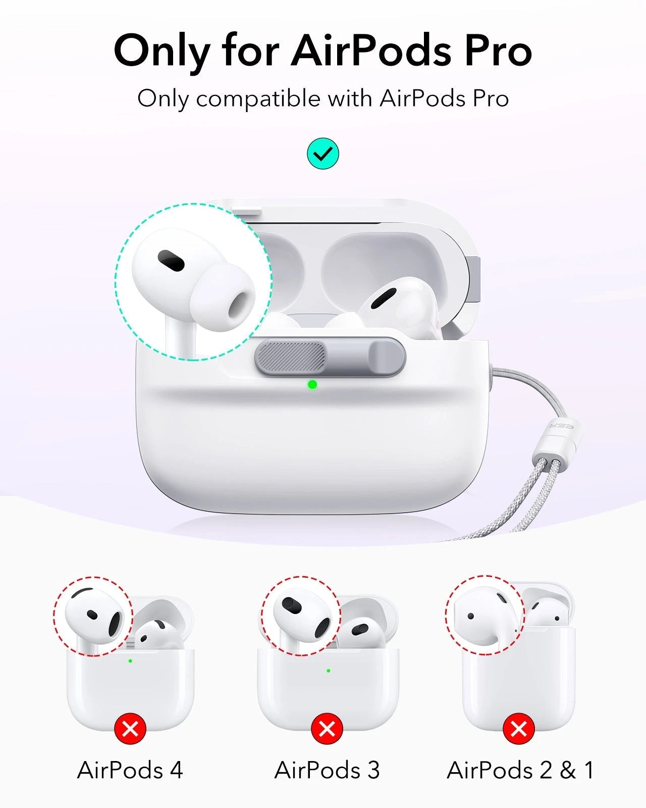 AirPods Pro (2023/2022/2019) Pulse FlickLock Case (HaloLock) - White ESR ESR