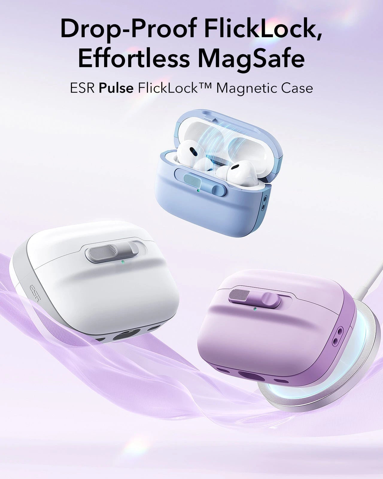AirPods Pro (2023/2022/2019) Pulse FlickLock Case (HaloLock) - White ESR ESR