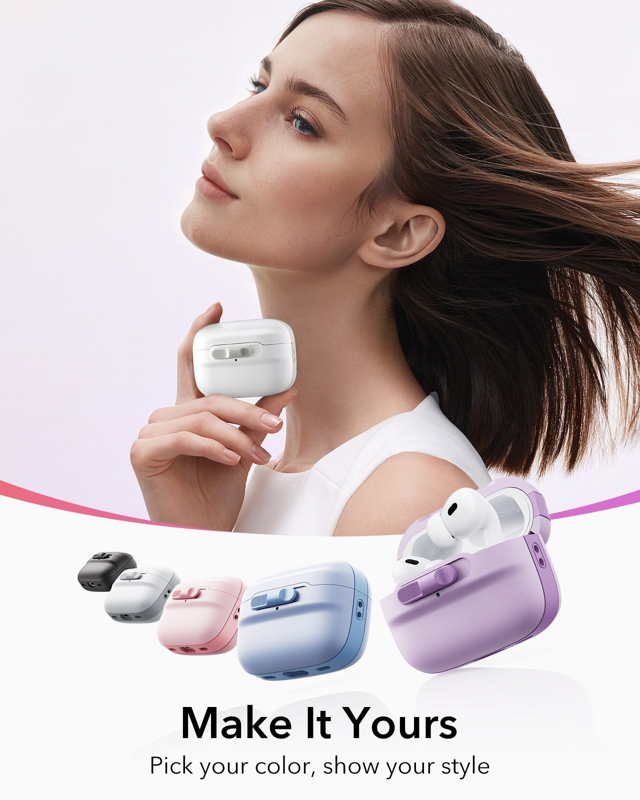AirPods Pro (2023/2022/2019) Pulse FlickLock Case (HaloLock) - White ESR ESR