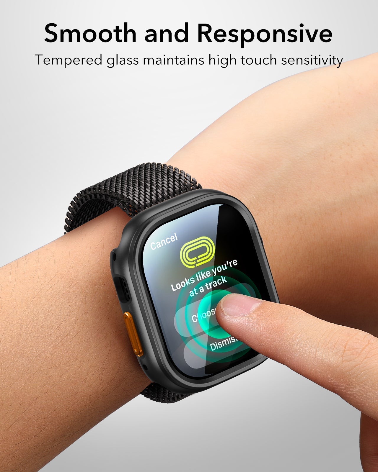 ESR Apple Watch Ultra 3 Case with Screen Protector Black high touch sensitivity
