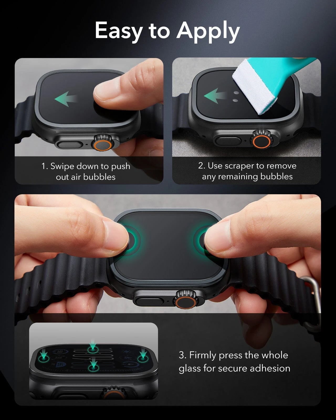 ESR Apple Watch Ultra 3 2025 Screen Protector Black Easy to Apply