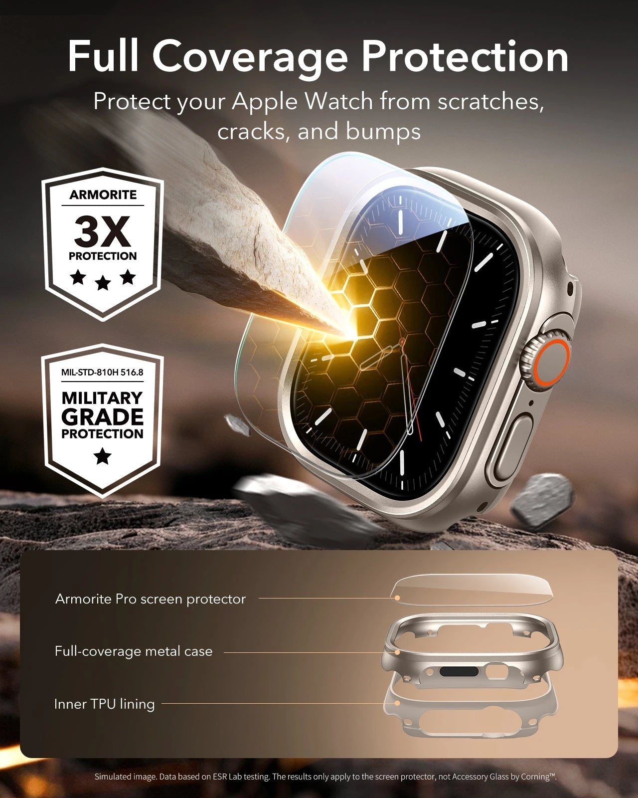 Apple Watch Ultra 3 Armorite® Pro Protection Set - Titanium ESR ESR