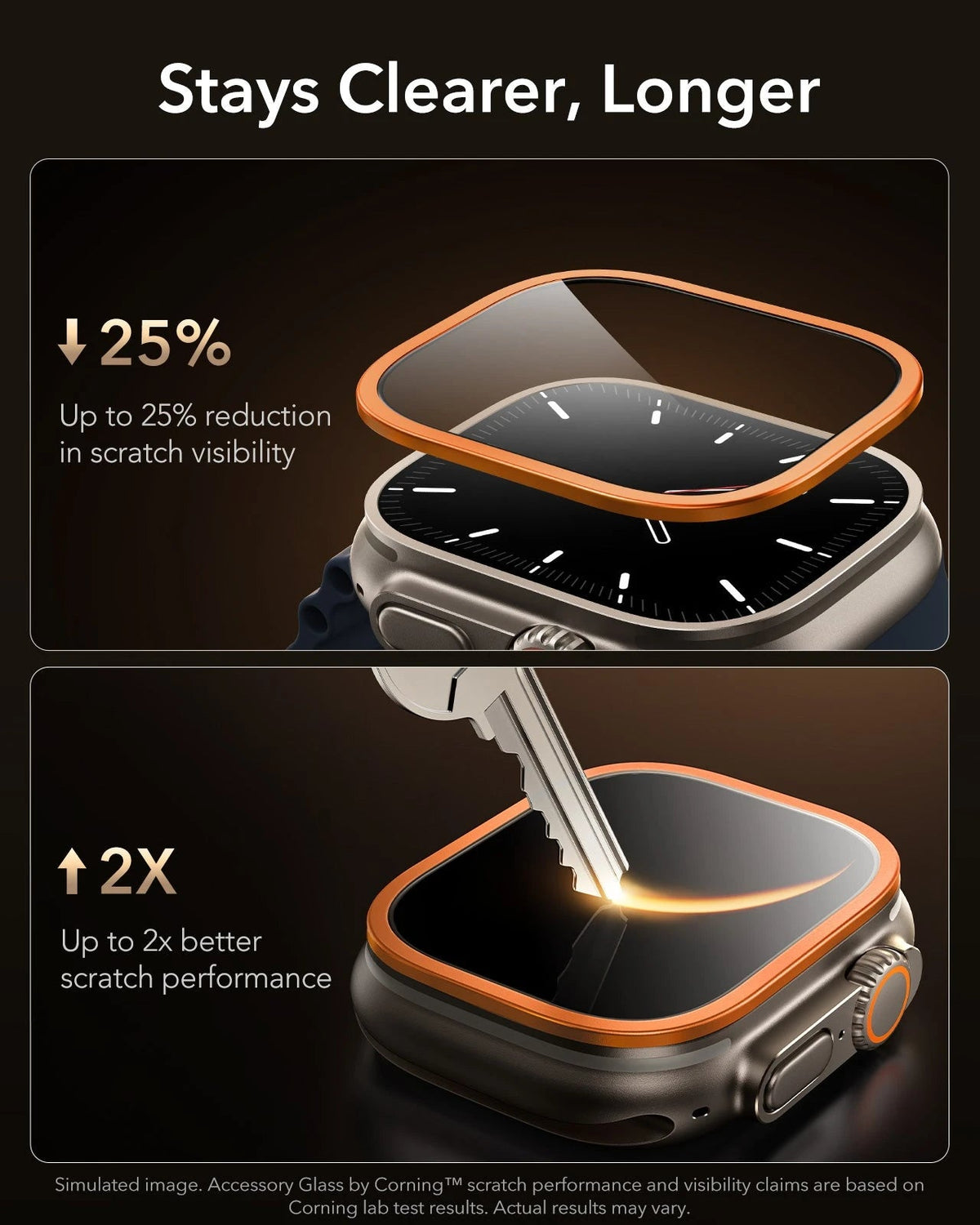 Apple Watch Ultra 3 Armorite® Pro Screen Protector (Bezel) - Orange ESR ESR