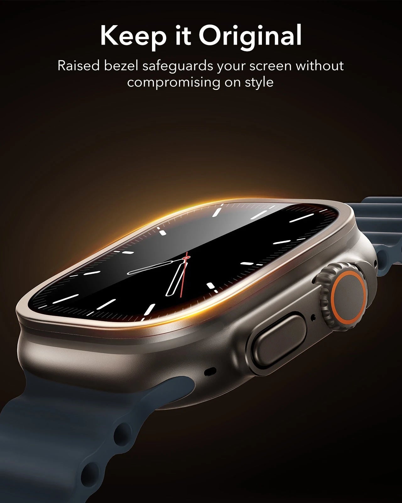 Apple Watch Ultra 3 Armorite® Pro Screen Protector (Bezel) - Titanium / Orange ESR ESR