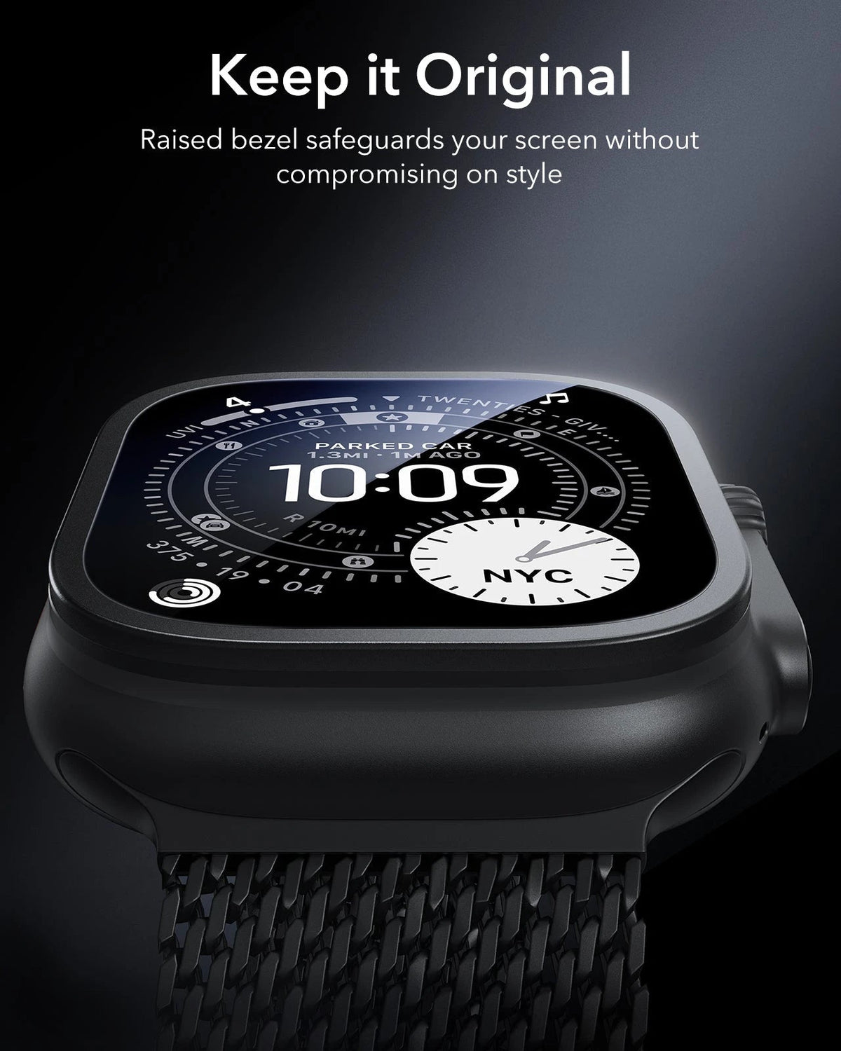 Apple Watch Ultra 4 Armorite Screen Protector (Bezel) - Titanium / Black ESR ESR