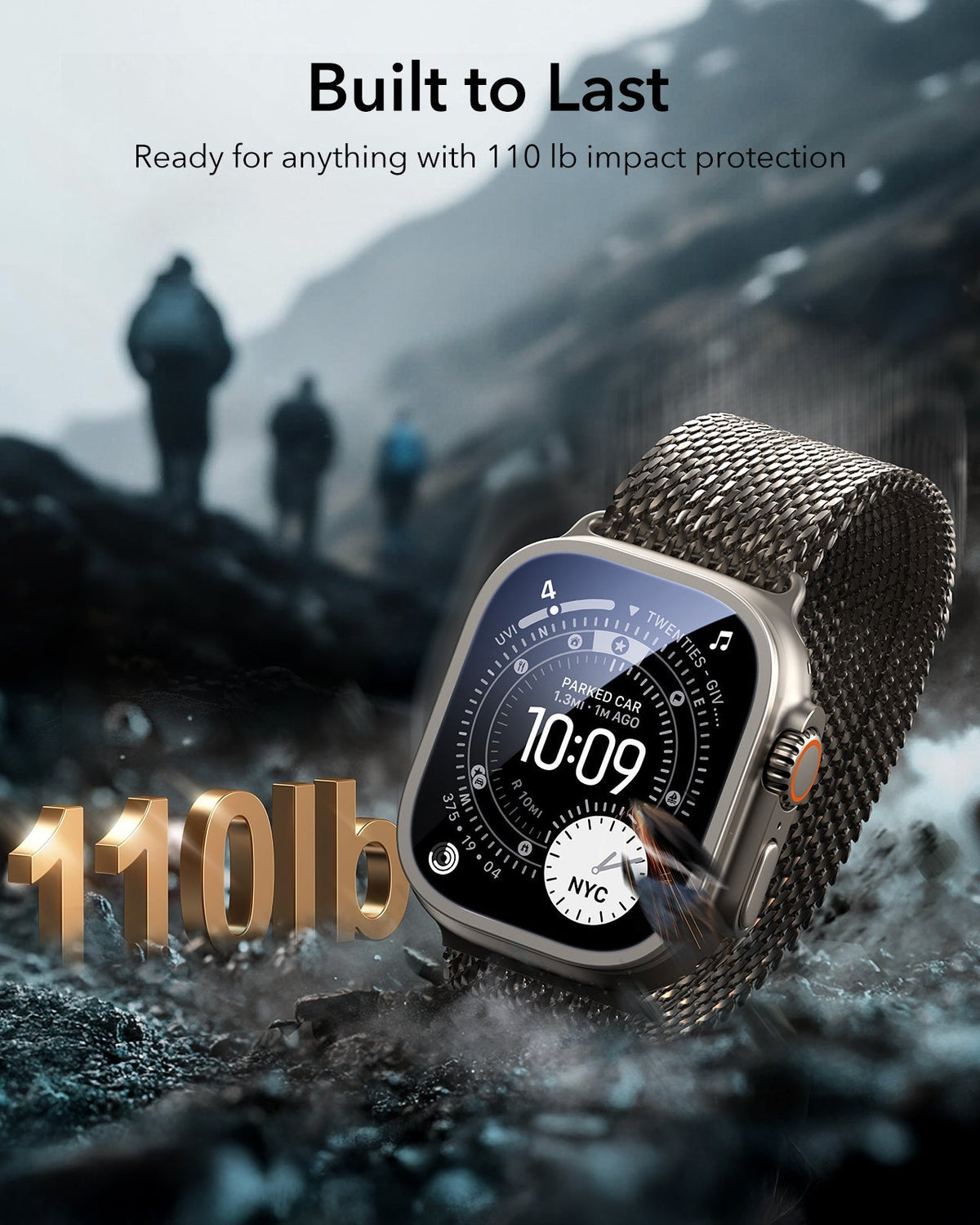 Apple Watch Ultra 4 Armorite Screen Protector (Bezel) - Titanium / Black ESR ESR